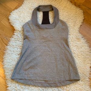LULULEMON grey striped tank